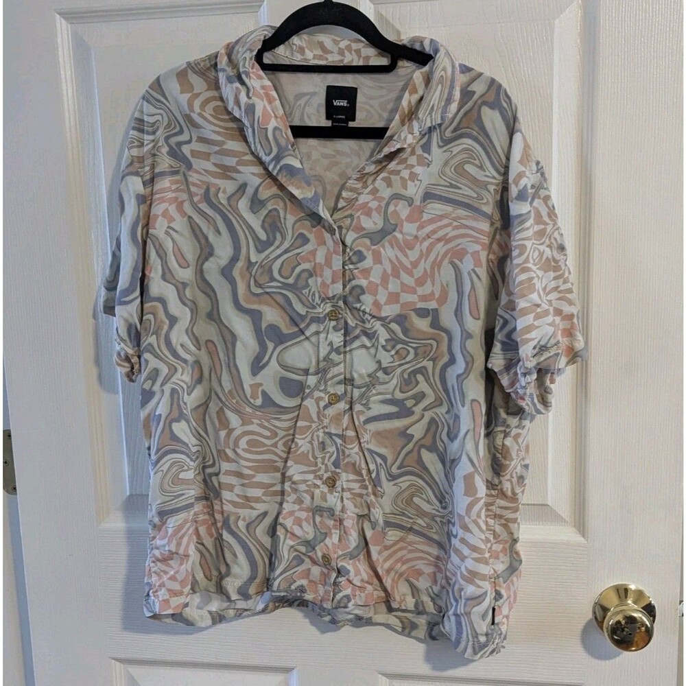 Vans‎ Size XL Psychedelic Multicolor Button Front Shirt